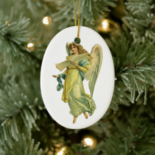 Victoriaanse Kerstengel, Gloria in Excelsis Deo Keramisch Ornament