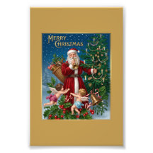 Victoriaanse Kerstman & Cherubs Prettig Kerstfeest