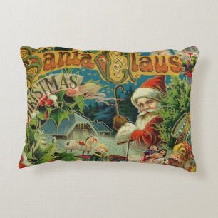 Victoriaanse Kerstman Kerst Collage Antiek Accent Kussen