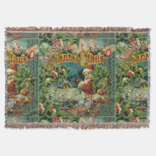 Victoriaanse Kerstman Kerst Collage Antiek Deken