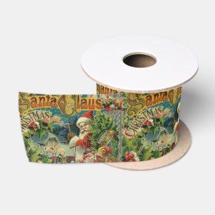 Victoriaanse Kerstman Kerst Collage Antiek Lint