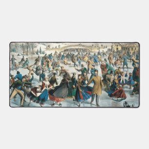 Victoriaanse Kerstmis Central Park Currier & Ives Bureaumat