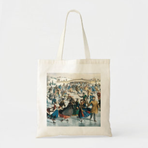 Victoriaanse Kerstmis Central Park Currier & Ives Tote Bag