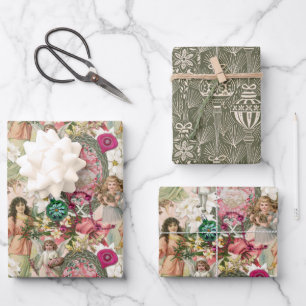 Victoriaanse Kerstsparking Inpakpapier Vel