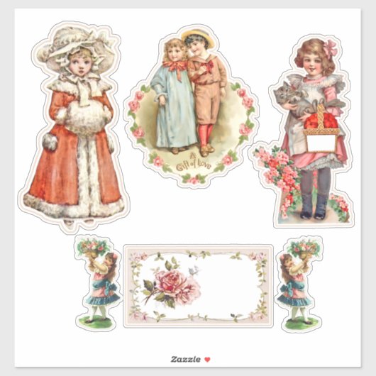 Victoriaanse kinderen sticker (Vel)