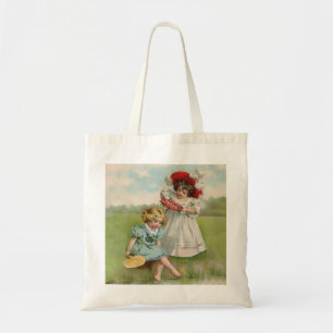 Victoriaanse Kinderen Vintage Zomer Meisjes Tuin Tote Bag