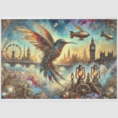 Victoriaanse Kolibrie Mechanische Reis Decoupage Tissuepapier (Voorkant)