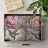 Victoriaanse Kolibrie & Pastel Roos Decoupage Tissuepapier (Geschenk)