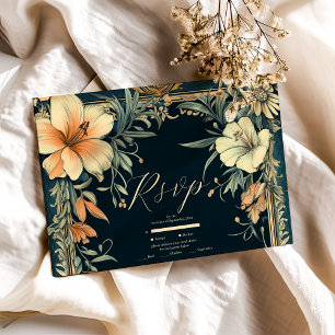 Victoriaanse Koninklijke Elegantie Trouw RSVP Kaartje