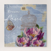 Victoriaanse liefdesgedachten Dromen Vlinder Vogel Legpuzzel (Verticaal)