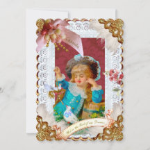 Victoriaanse 'Lovey Dovey' Dresden-stijl kaart