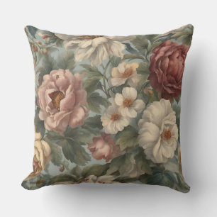Victoriaanse Mauve Blauwe Salie Bloem Kussen