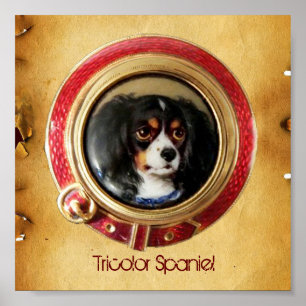 VICTORIAANSE MINIATUUR HOND PORTRETTEN Driekleurig Poster