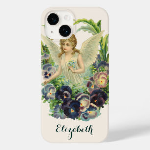 Victoriaanse paashaas met paarse viooltjesbloemen Case-Mate iPhone 14 hoesje