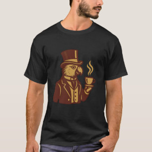 Victoriaanse Papegaai Theetijd Illustratie T-shirt