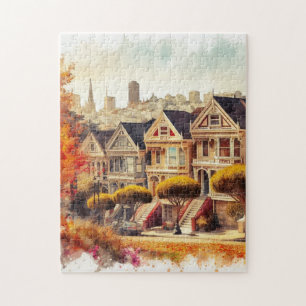 Victoriaanse rijtjeshuizen in San Francisco in de Legpuzzel