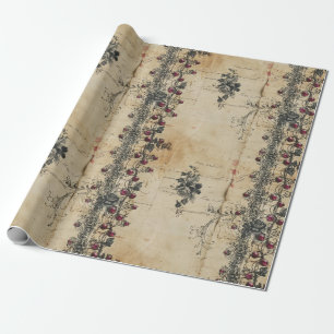 Victoriaanse Robijnen Kant Gotische Patroon (2) Cadeaupapier