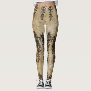 Victoriaanse Robijnen Kant Gotische Patroon (3) Leggings