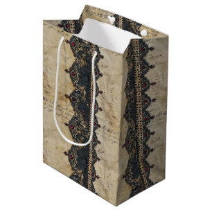 Victoriaanse Robijnen Kant Gotische Patroon (4) Medium Cadeauzakje