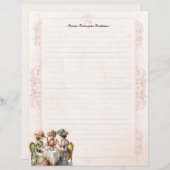 Victoriaanse roddelende meisjes monogram gelinieer (Voorkant / Achterkant)