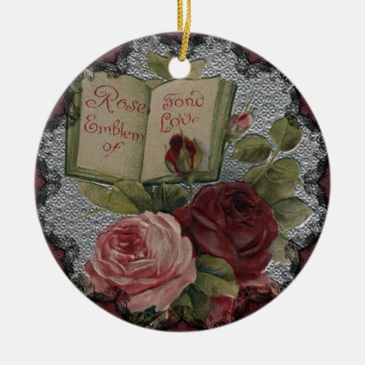 Victoriaanse Rozen Embleem van Liefde Ornament (Voorkant)