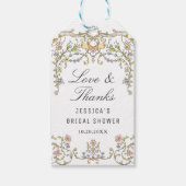 Victoriaanse sierlijke bruiloftsshower cadeaulabel (Voorkant)