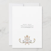 Victoriaanse sierlijke gratie bloemendiner kaart (Achterkant)