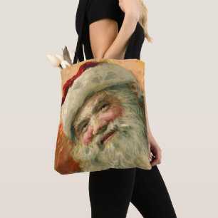 Victoriaanse Sinterklaas Portret, Oude Kerst Draagtas