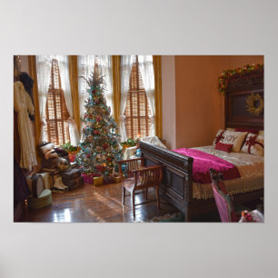 Victoriaanse slaapkamer, Kerstmis, Vaile Mansion, Poster