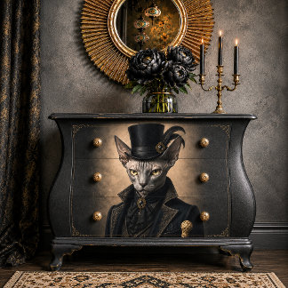 Victoriaanse Sphynx Kat Heer Decoupage Tissue Tissuepapier