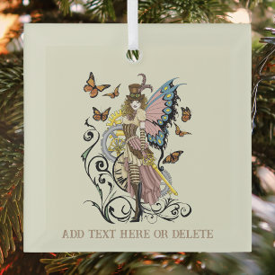 Victoriaanse Steampunk Fee Vlinders Tandwielen Gee Glas Ornament