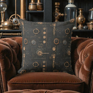 Victoriaanse Steampunk Metalen Knoppen en Versnell Kussen