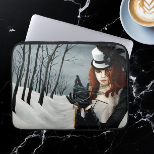 Victoriaanse Steampunk Winter Libel Sleutel Gotisc Laptop Sleeve