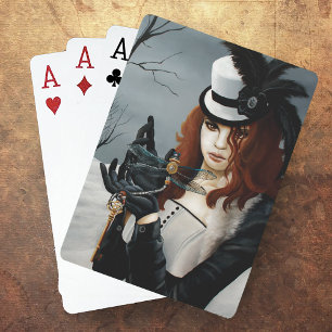 Victoriaanse Steampunk Winter Libelle Sleutel Goti Pokerkaarten