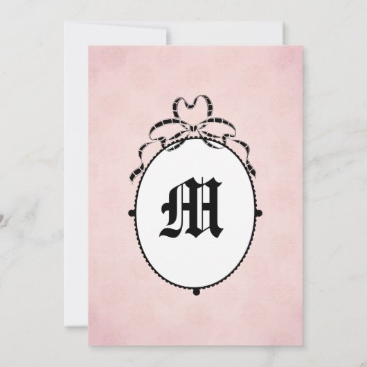 Victoriaanse stijl jaren 60 cameo bruiloft uitnodi kaart (Achterkant)