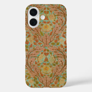 Victoriaanse Terracotta Roos en Blad Botanische Pr iPhone 16 Hoesje