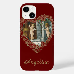 Victoriaanse Valentijnsdag, antieke engelen met br Case-Mate iPhone 14 Hoesje