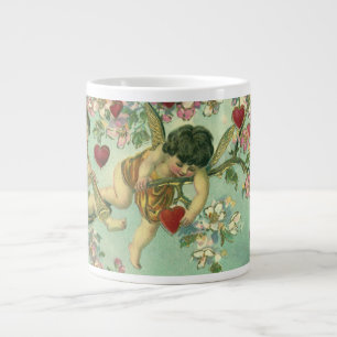 Victoriaanse Valentijnsdag Cupido's Antieke Hart B Jumbo Beker