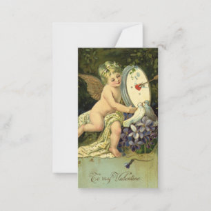 Victoriaanse Valentijnsdag, vintage engel liefdes Notitiekaartje