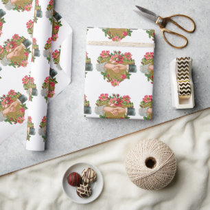 Victoriaanse Valentijnsdag, Vintage handen met blo Cadeaupapier