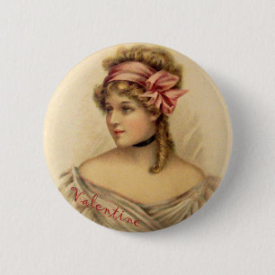 Victoriaanse Valentijnsgroet Knop Ronde Button 5,7 Cm