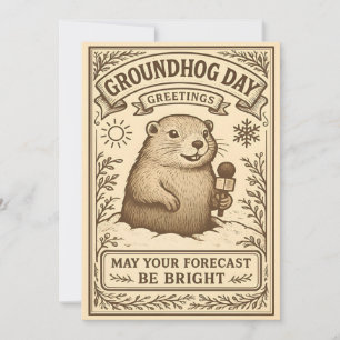 Victoriaanse Vintage Groundhog Day Groeten Feestdagenkaart