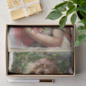 Victoriaanse vrouw met roze rozen Romantisch Tissuepapier (Geschenk)