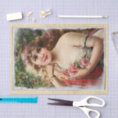 Victoriaanse vrouw met roze rozen Romantisch Tissuepapier (Craft)