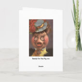 Victoriaanse Vrouw Met Varken Kaart (Achterkant)