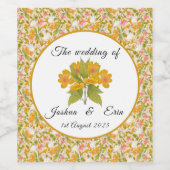 Victoriaanse weide geel - Wijnfleslabel Wijn Etiket (Enkel label)