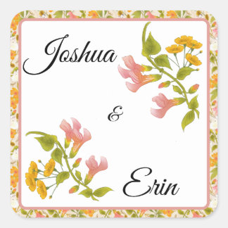 Victoriaanse weide - Trouwcadeautag Vierkante Sticker