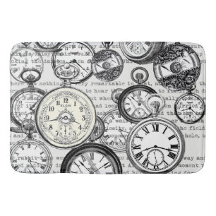 Victoriaanse Zakhorloge Collage Alice Wonderland Badmat