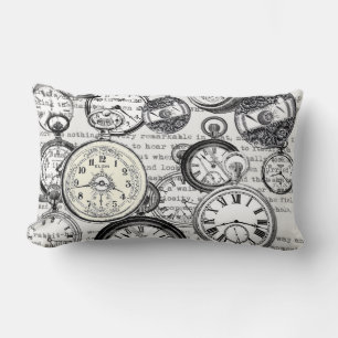 Victoriaanse Zakhorloge Collage Alice Wonderland Kussen