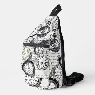 Victoriaanse Zakhorloge Collage Alice Wonderland Sling Bag